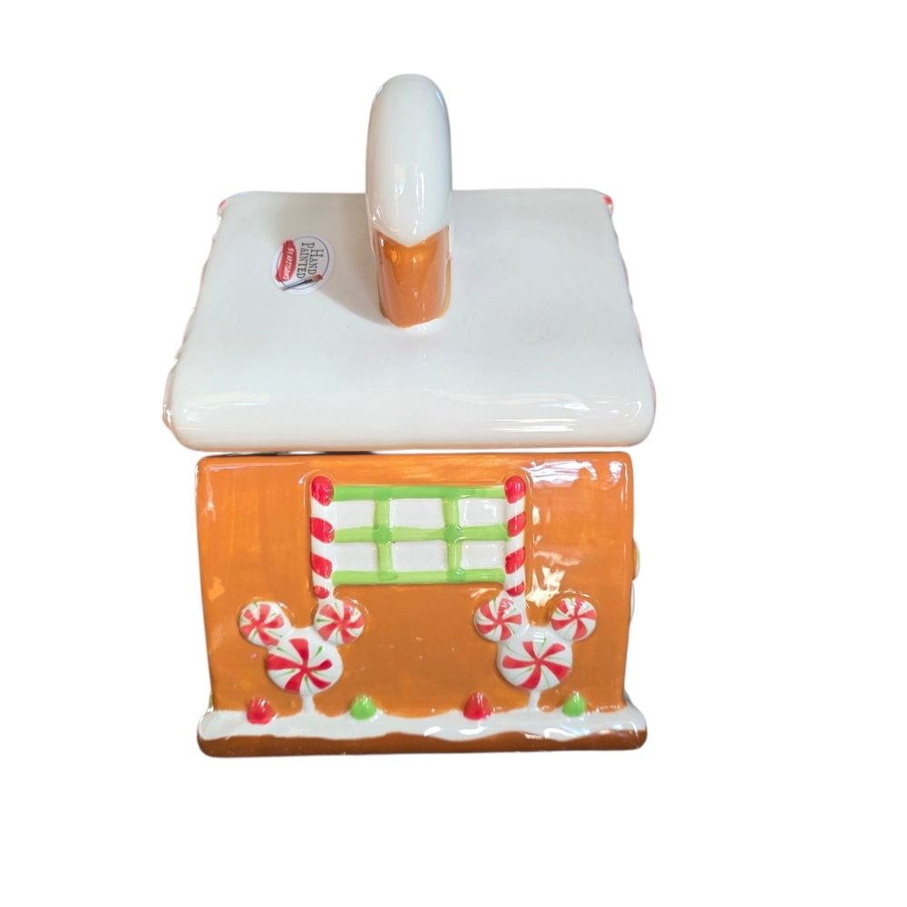 Disney Mickey Mouse Gingerbread House Cookie Jar Canister - Zrike Brands - New - Picture 4 of 6